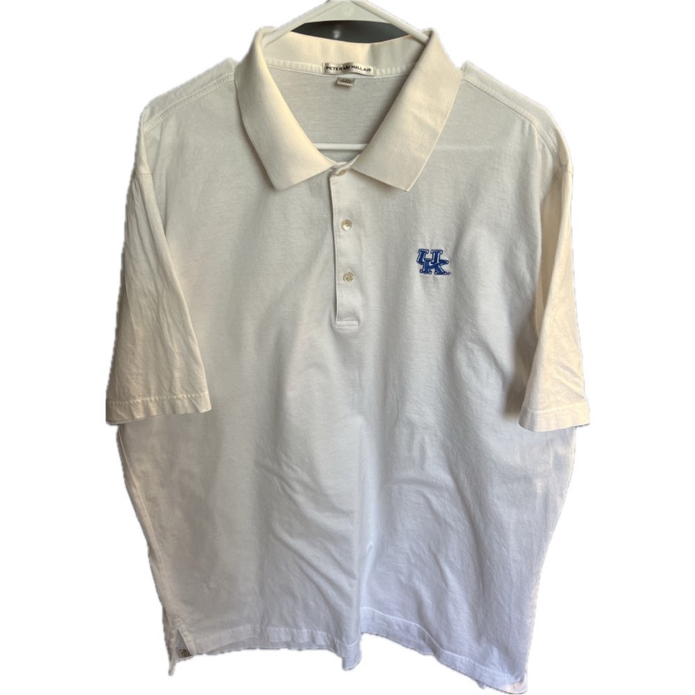 Peter Millar University of Kentucky polo, white, XXL.  Good used condition.